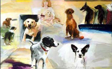 Cliff Bull — 'Neighborhood Kennel' 30"×48"